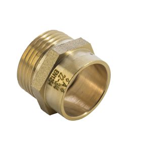 End Feed Male Iron Straight Adaptor (Brass) (10mm x 1/4 BSP)