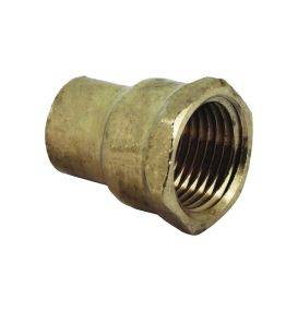 End Feed Female Iron Straight Adaptor (Brass) (15mm x 1/2 BSP)