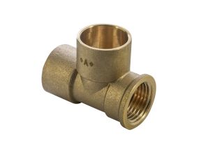 End Feed Female Iron End Adapting Tee (15mm x 1/2 BSP x 15mm)